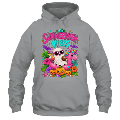 Summerween Vibes Spooky Ghost Unicorn Halloween Beach Summer Shirt & Tank Top | teecentury