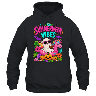 Summerween Vibes Spooky Ghost Unicorn Halloween Beach Summer Shirt & Tank Top | teecentury