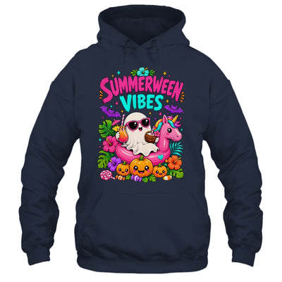 Summerween Vibes Spooky Ghost Unicorn Halloween Beach Summer Shirt & Tank Top | teecentury