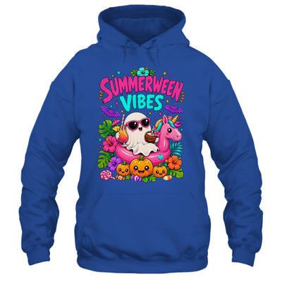 Summerween Vibes Spooky Ghost Unicorn Halloween Beach Summer Shirt & Tank Top | teecentury