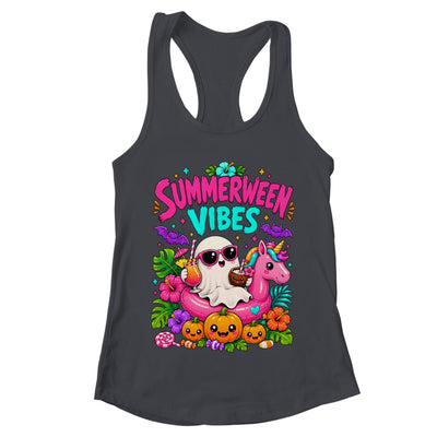 Summerween Vibes Spooky Ghost Unicorn Halloween Beach Summer Shirt & Tank Top | teecentury