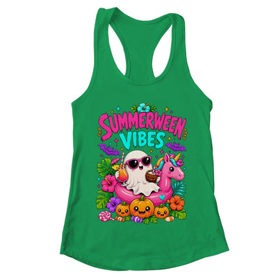 Summerween Vibes Spooky Ghost Unicorn Halloween Beach Summer Shirt & Tank Top | teecentury