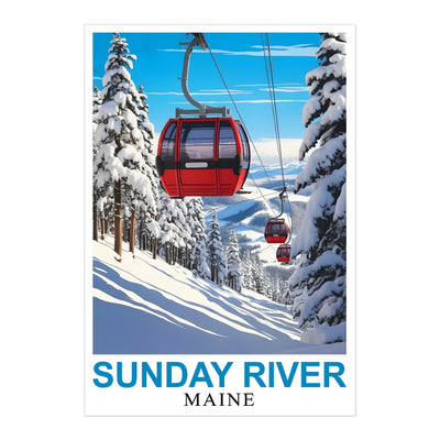 Sunday River Maine Travel Poster Winter Ski Resort Ski Lovers Wall Art Decor Painting Landscape Print Picture Ideal For Home Office Living Room Bedroom Decor Unframed | teecentury