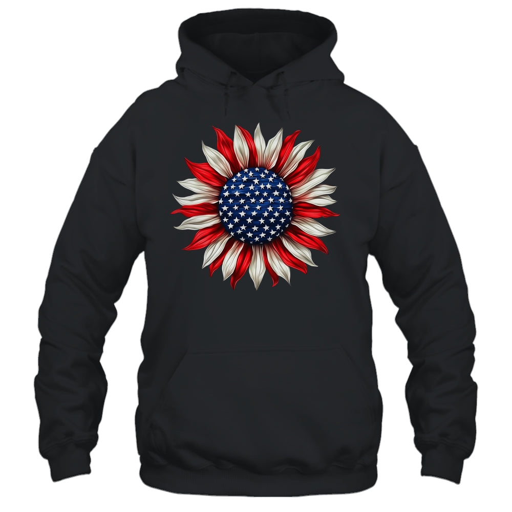 Sunflower American Flag USA 4th Of July Women Men Girls Shirt & Tank Top | teecentury