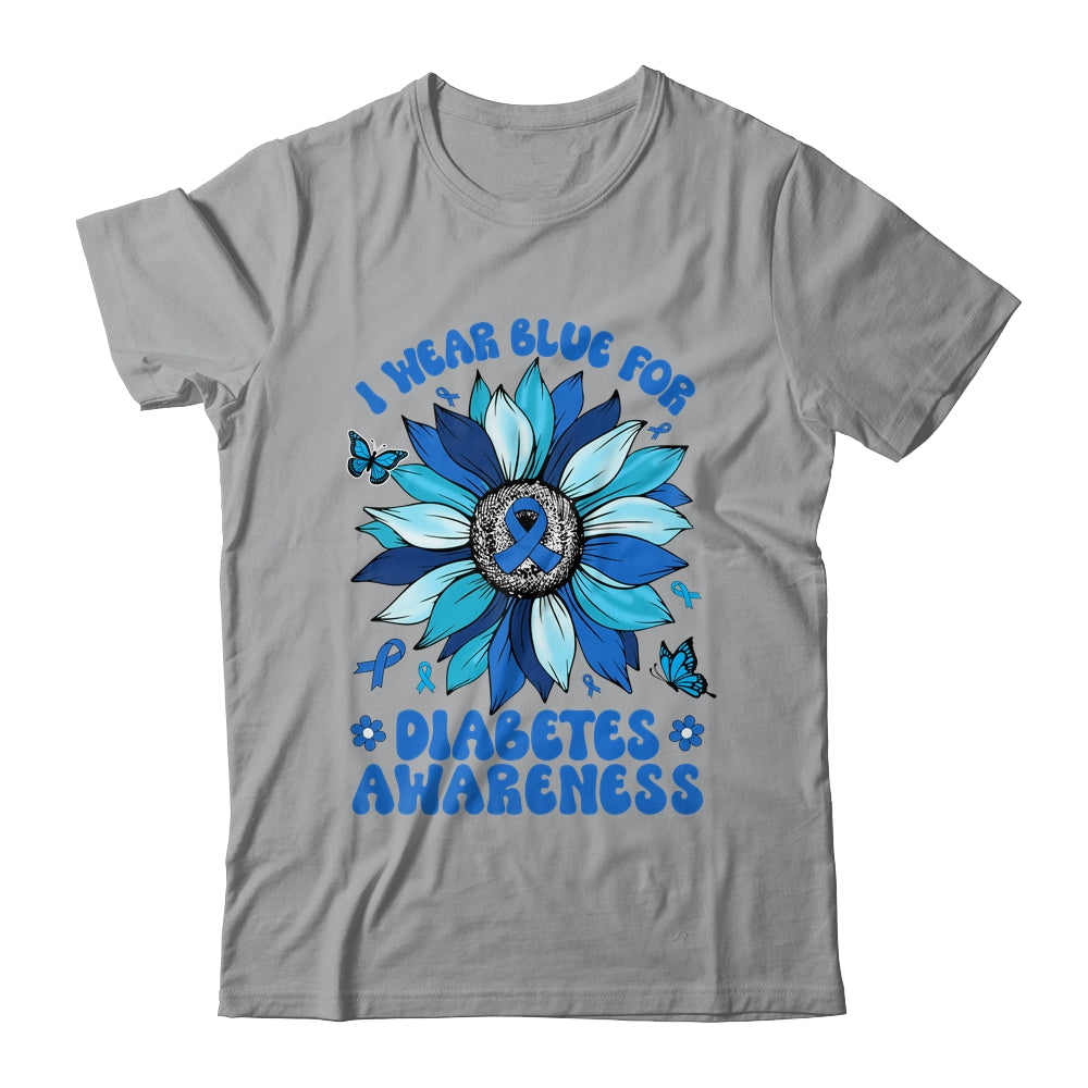 Sunflower Diabetes I Wear Blue For Diabetes Awareness Shirt & Hoodie | teecentury