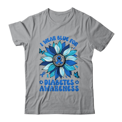 Sunflower Diabetes I Wear Blue For Diabetes Awareness Shirt & Hoodie | teecentury