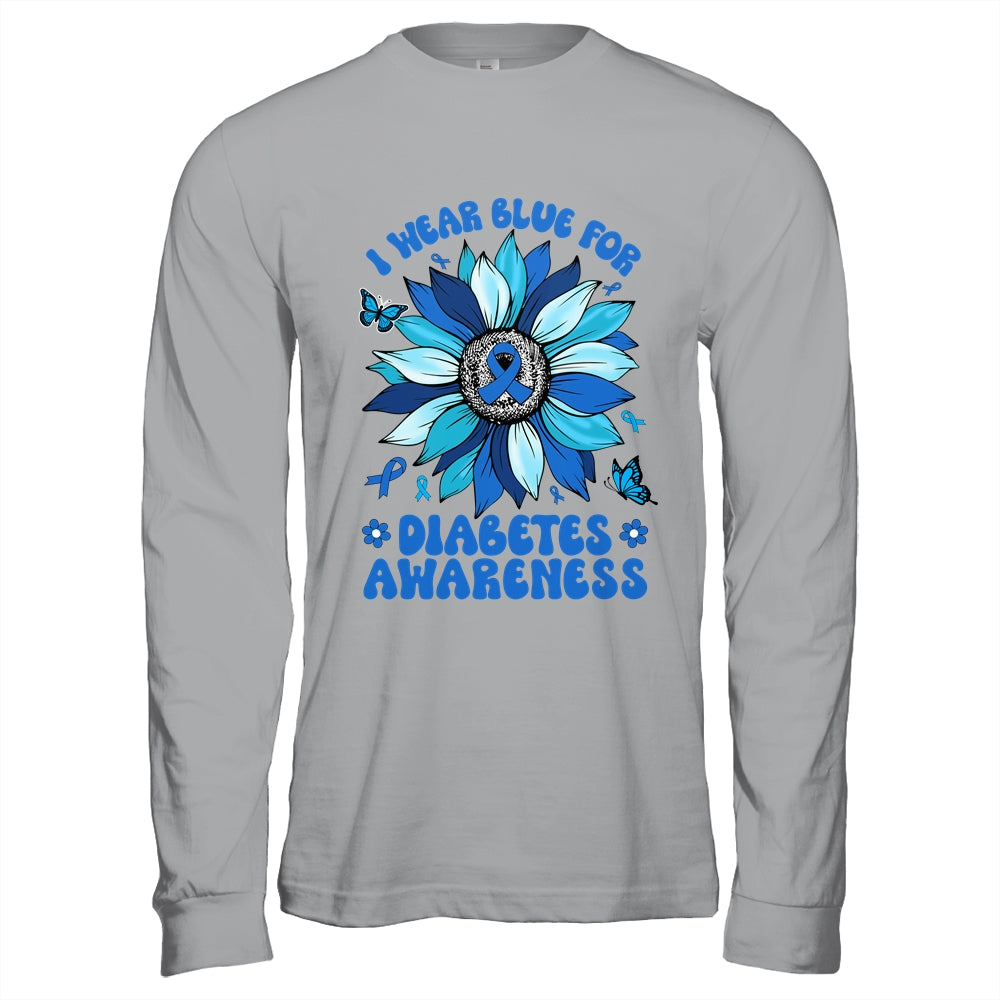 Sunflower Diabetes I Wear Blue For Diabetes Awareness Shirt & Hoodie | teecentury