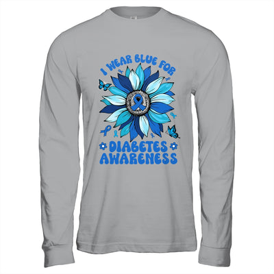 Sunflower Diabetes I Wear Blue For Diabetes Awareness Shirt & Hoodie | teecentury