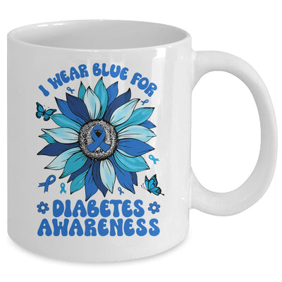 Sunflower Diabetes I Wear Blue For Diabetes Awareness Mug | teecentury