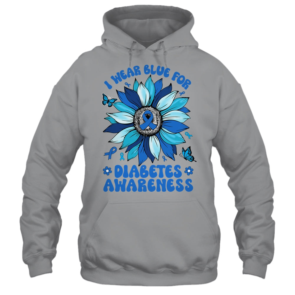 Sunflower Diabetes I Wear Blue For Diabetes Awareness Shirt & Hoodie | teecentury