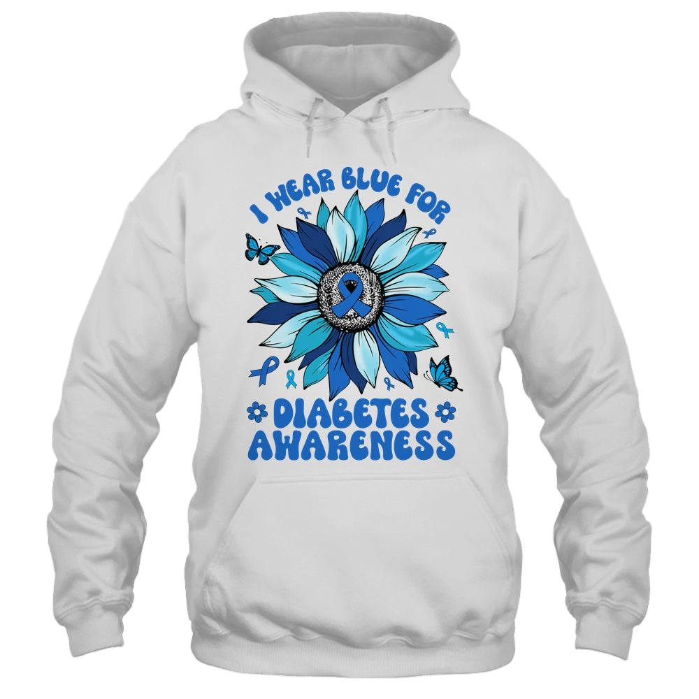 Sunflower Diabetes I Wear Blue For Diabetes Awareness Shirt & Hoodie | teecentury