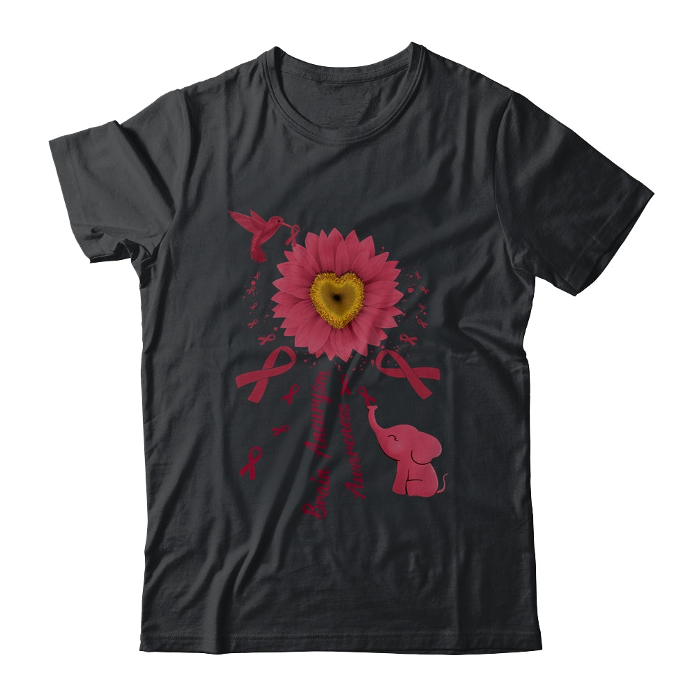 Sunflower Hummingbird Elephant Brain Aneurysm Awareness Shirt & Tank Top | teecentury