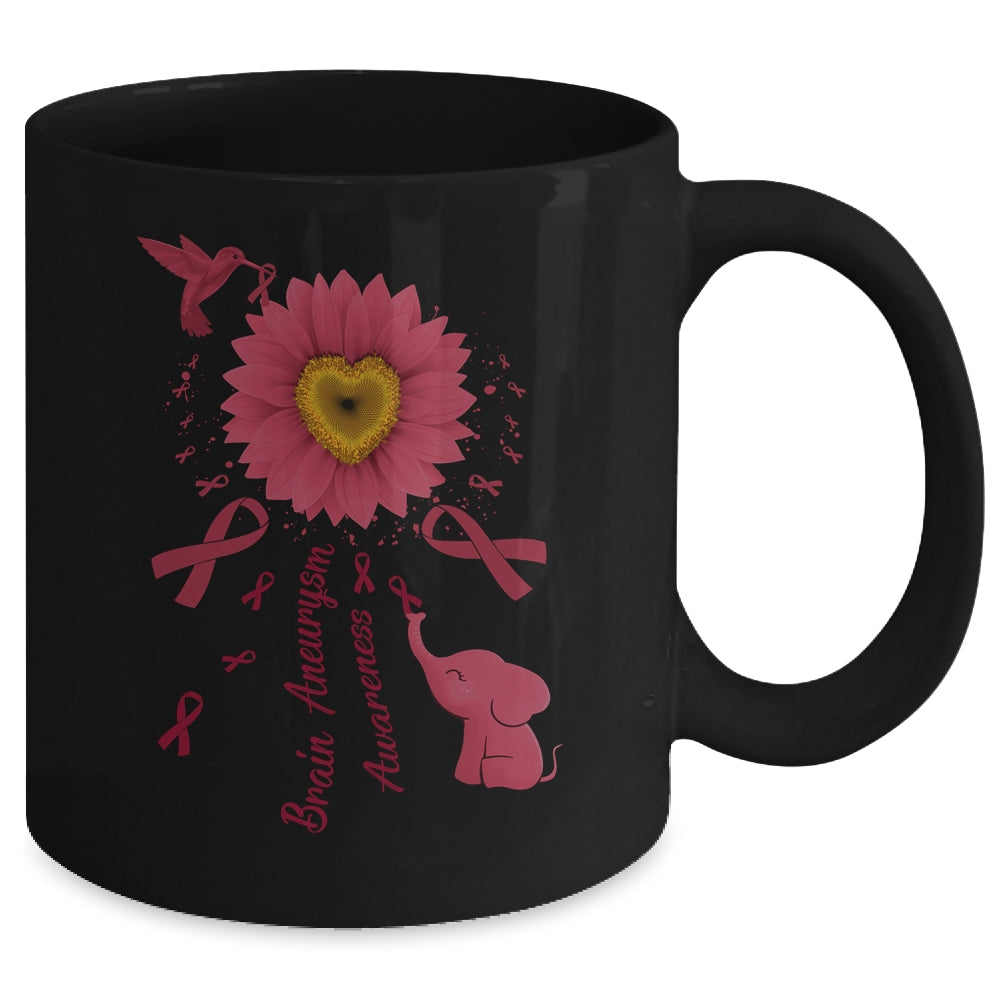 Sunflower Hummingbird Elephant Brain Aneurysm Awareness Mug | teecentury