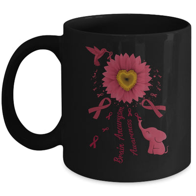 Sunflower Hummingbird Elephant Brain Aneurysm Awareness Mug | teecentury