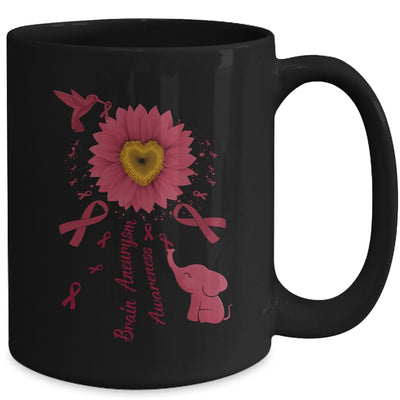 Sunflower Hummingbird Elephant Brain Aneurysm Awareness Mug | teecentury