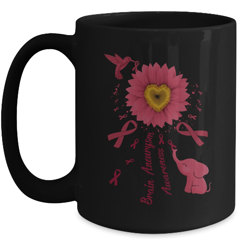 Sunflower Hummingbird Elephant Brain Aneurysm Awareness Mug | teecentury
