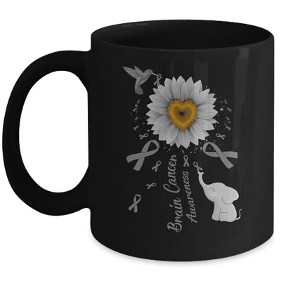 Sunflower Hummingbird Elephant Brain Cancer Awareness Mug | teecentury