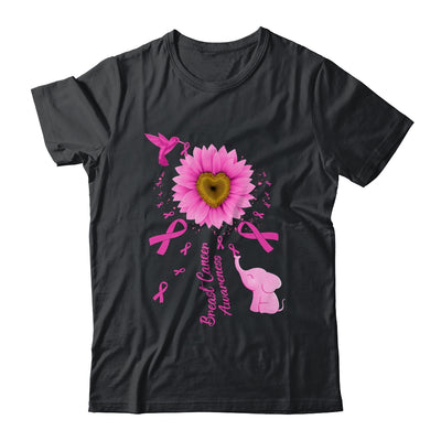 Sunflower Hummingbird Elephant Breast Cancer Awareness Shirt & Tank Top | teecentury