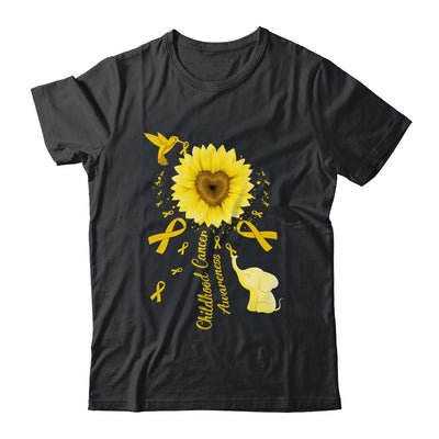 Sunflower Hummingbird Elephant Childhood Cancer Awareness Shirt & Tank Top | teecentury