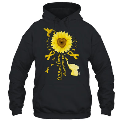 Sunflower Hummingbird Elephant Childhood Cancer Awareness Shirt & Tank Top | teecentury