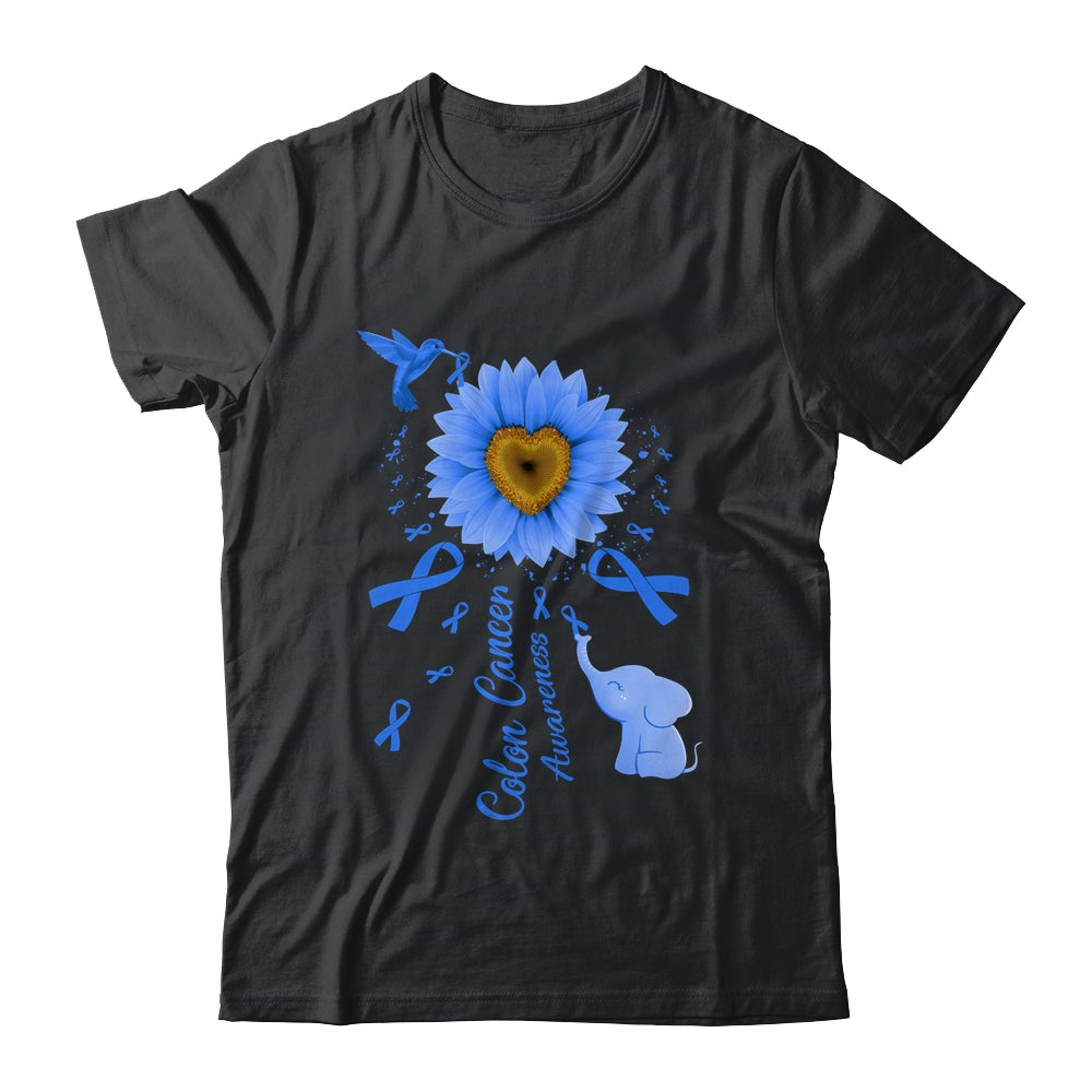Sunflower Hummingbird Elephant Colon Cancer Awareness Shirt & Tank Top | teecentury