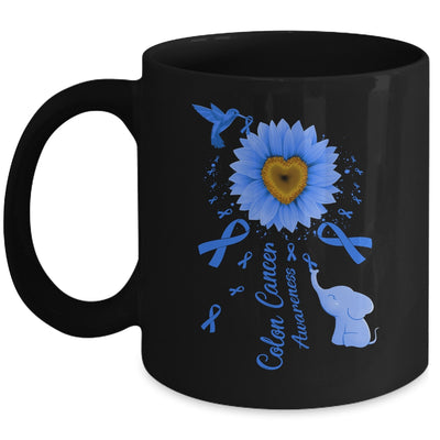 Sunflower Hummingbird Elephant Colon Cancer Awareness Mug | teecentury
