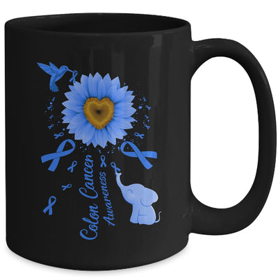 Sunflower Hummingbird Elephant Colon Cancer Awareness Mug | teecentury