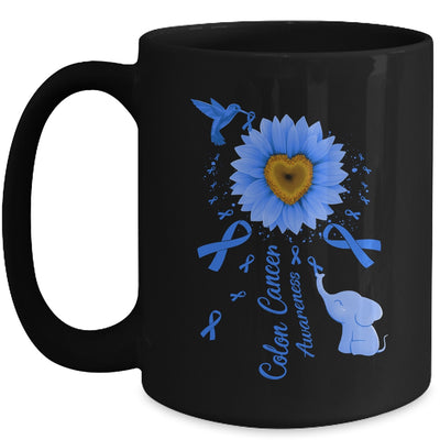 Sunflower Hummingbird Elephant Colon Cancer Awareness Mug | teecentury