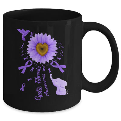 Sunflower Hummingbird Elephant Cystic Fibrosis Awareness Mug | teecentury