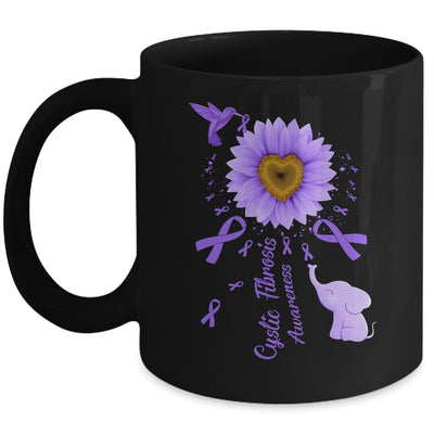 Sunflower Hummingbird Elephant Cystic Fibrosis Awareness Mug | teecentury
