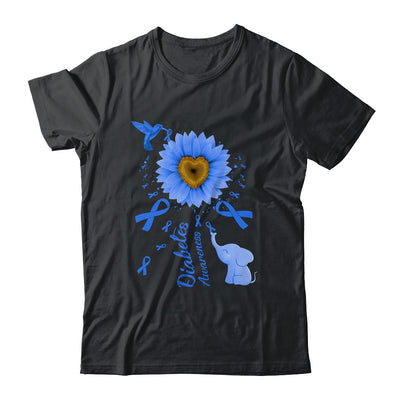 Sunflower Hummingbird Elephant Diabetes Awareness Shirt & Tank Top | teecentury