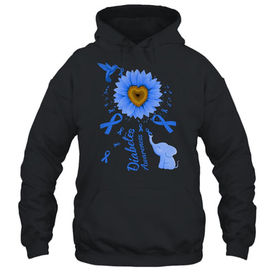 Sunflower Hummingbird Elephant Diabetes Awareness Shirt & Tank Top | teecentury