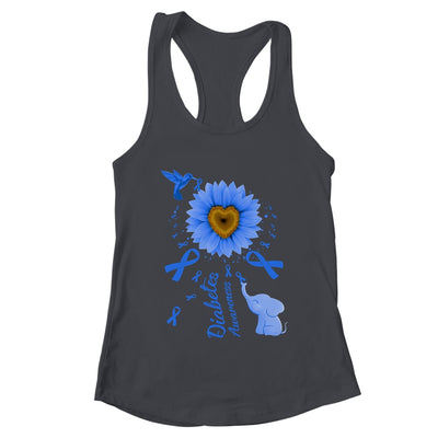 Sunflower Hummingbird Elephant Diabetes Awareness Shirt & Tank Top | teecentury
