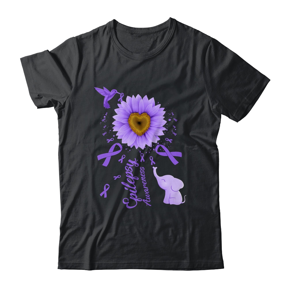 Sunflower Hummingbird Elephant Epilepsy Awareness Shirt & Tank Top | teecentury