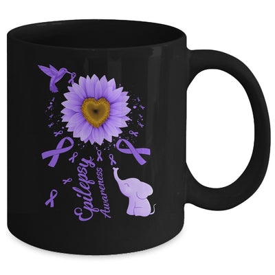 Sunflower Hummingbird Elephant Epilepsy Awareness Mug | teecentury