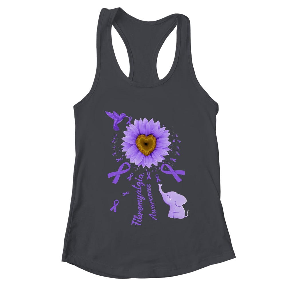 Sunflower Hummingbird Elephant Fibromyalgia Awareness Shirt & Tank Top | teecentury