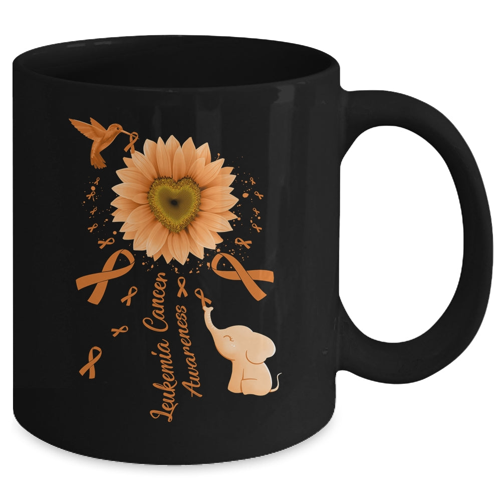 Sunflower Hummingbird Elephant Leukemia Cancer Awareness Mug | teecentury