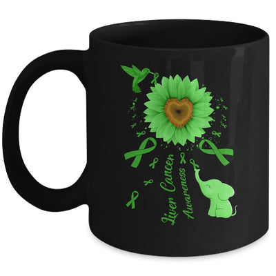 Sunflower Hummingbird Elephant Liver Cancer Awareness Mug | teecentury