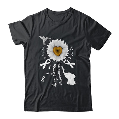 Sunflower Hummingbird Elephant Lung Cancer Awareness Shirt & Tank Top | teecentury