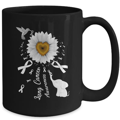 Sunflower Hummingbird Elephant Lung Cancer Awareness Mug | teecentury