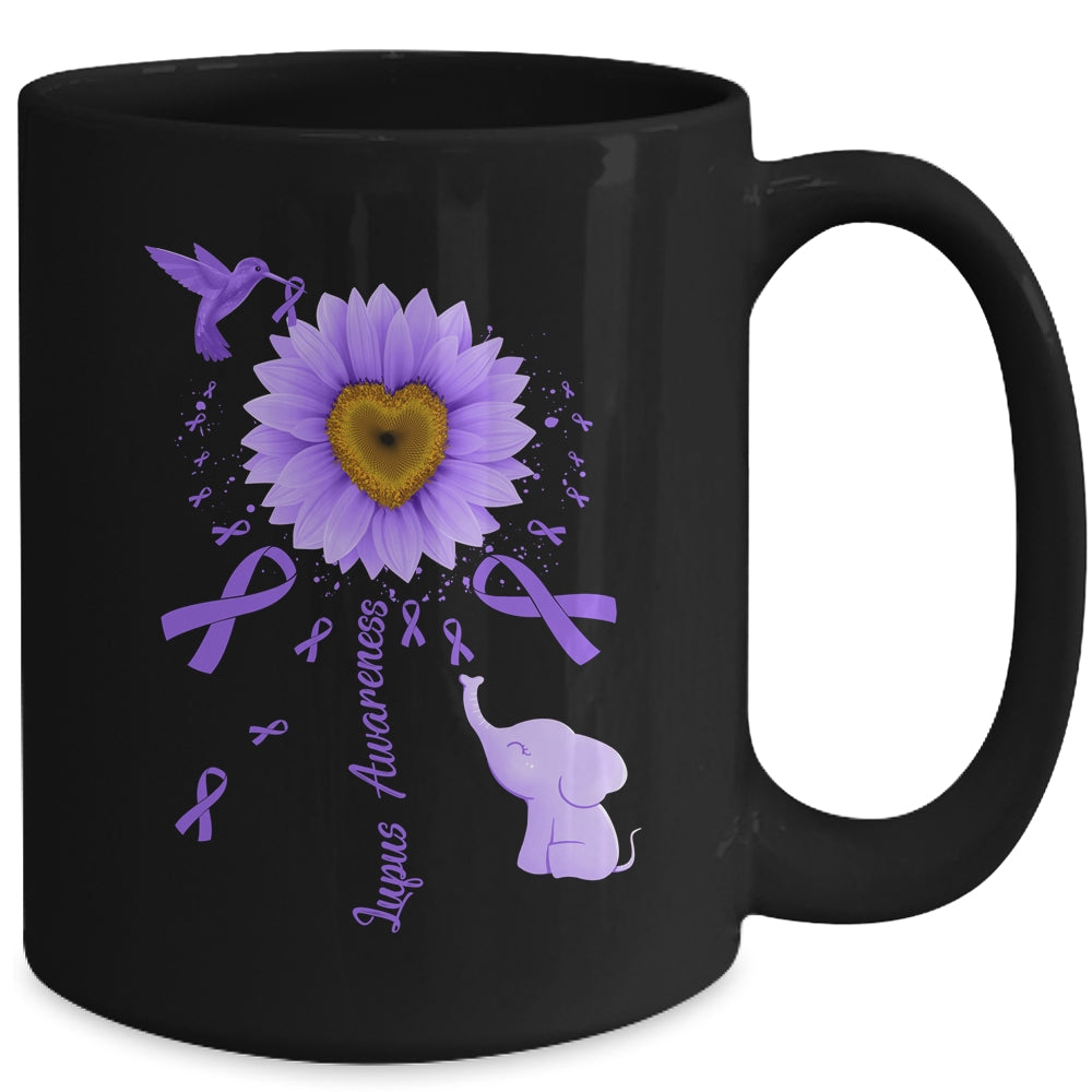 Sunflower Hummingbird Elephant Lupus Awareness Mug | teecentury