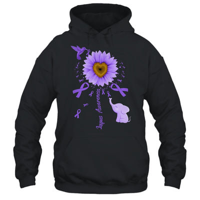 Sunflower Hummingbird Elephant Lupus Awareness Shirt & Tank Top | teecentury
