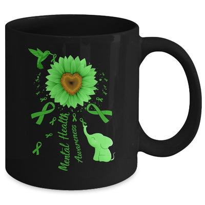 Sunflower Hummingbird Elephant Mental Health Awareness Mug | teecentury