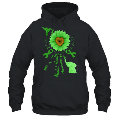 Sunflower Hummingbird Elephant Mental Health Awareness Shirt & Tank Top | teecentury