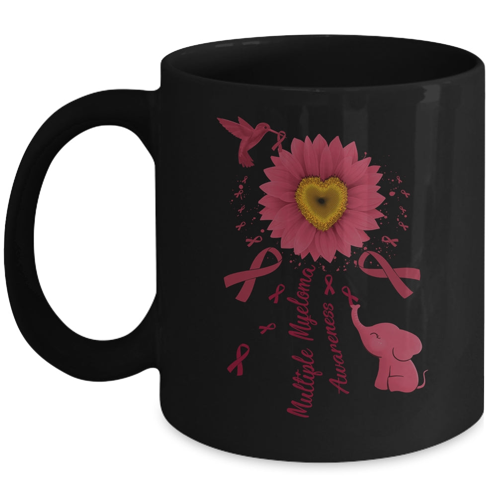 Sunflower Hummingbird Elephant Multiple Myeloma Awareness Mug | teecentury