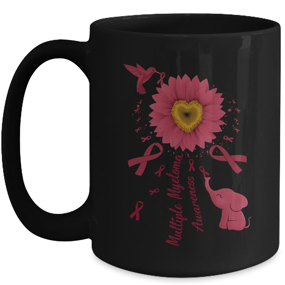 Sunflower Hummingbird Elephant Multiple Myeloma Awareness Mug | teecentury