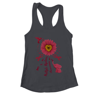 Sunflower Hummingbird Elephant Multiple Myeloma Awareness Shirt & Tank Top | teecentury