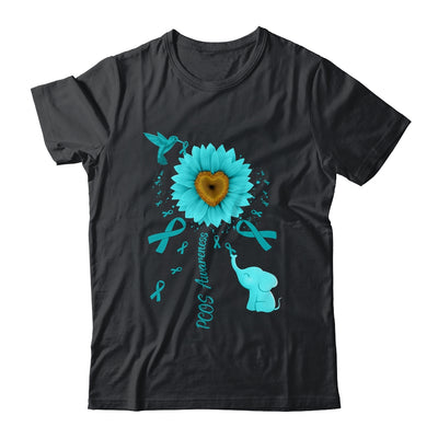 Sunflower Hummingbird Elephant PCOS Awareness Shirt & Tank Top | teecentury