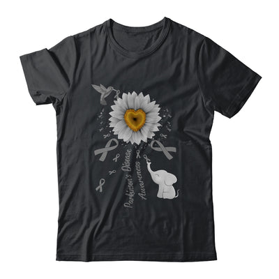 Sunflower Hummingbird Elephant Parkinson's Disease Awareness Shirt & Tank Top | teecentury