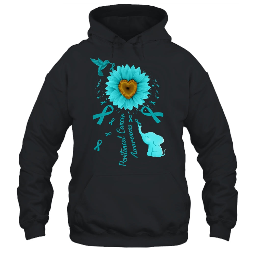 Sunflower Hummingbird Elephant Peritoneal Cancer Awareness Shirt & Tank Top | teecentury